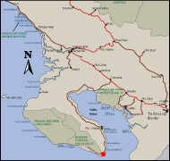 Map of driving directions to Cabo Matapalo, Osa Peninsula Costa Rica