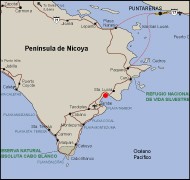 Map of driving directions to Playa Tambor Costa Rica
