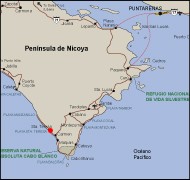 Map of driving directions to Malpaís Costa Rica