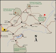 Map of driving directions to Turrialba, Cartago. Costa Rica