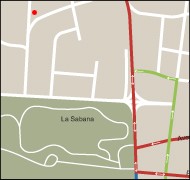 Map of driving directions to San José. Costa Rica
