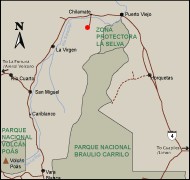 Map of driving directions to Puerto Viejo, Sarapiqui Costa Rica