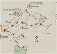 Map of driving directions to Turrialba. Costa Rica