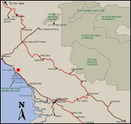 Map of driving directions to Playa Ballena Costa Rica